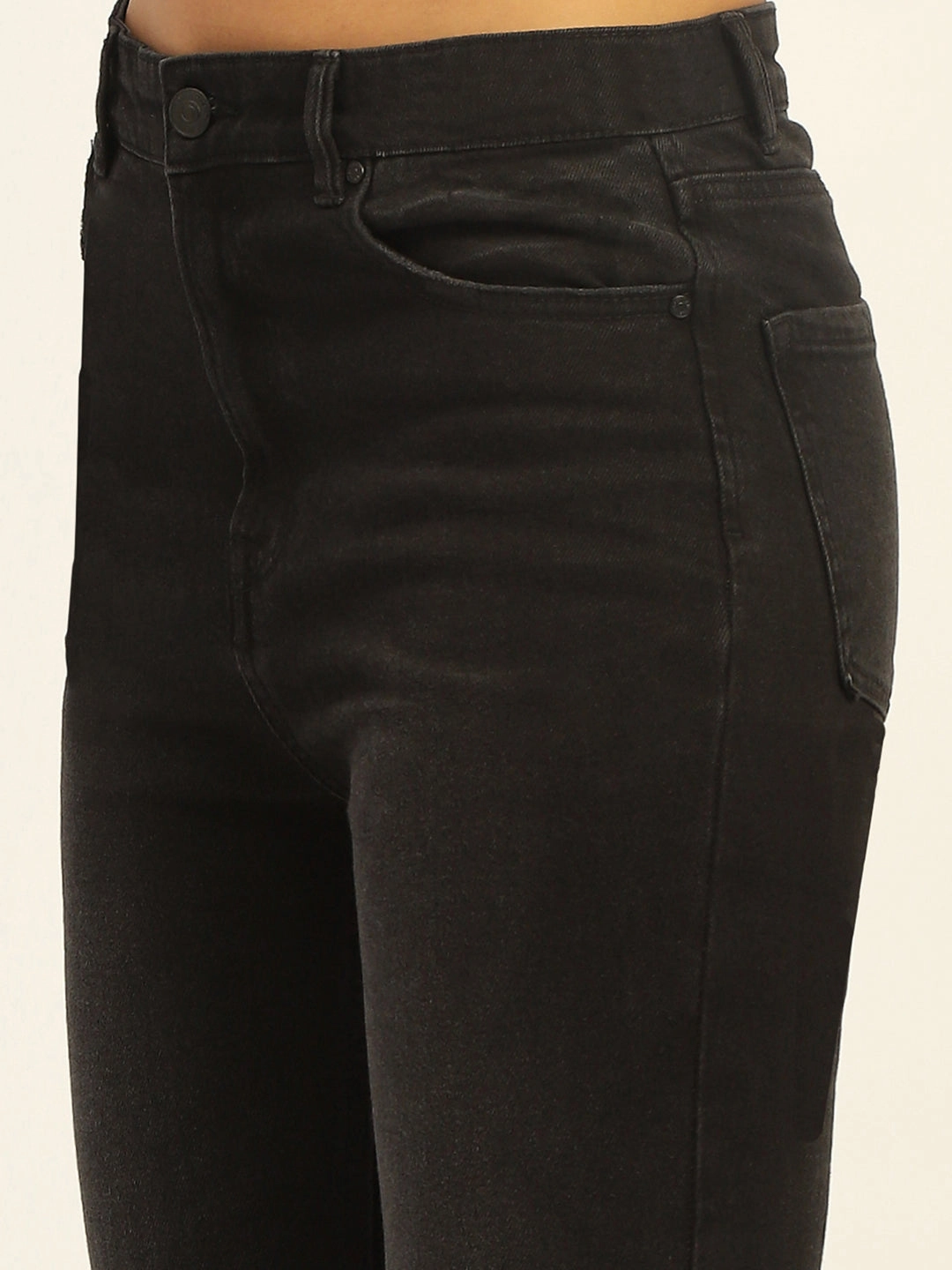Madame Skinny Fit Raw Hem Cotton Black Denim Organic Cotton Rainy Day Chill Outfit Nature Lover