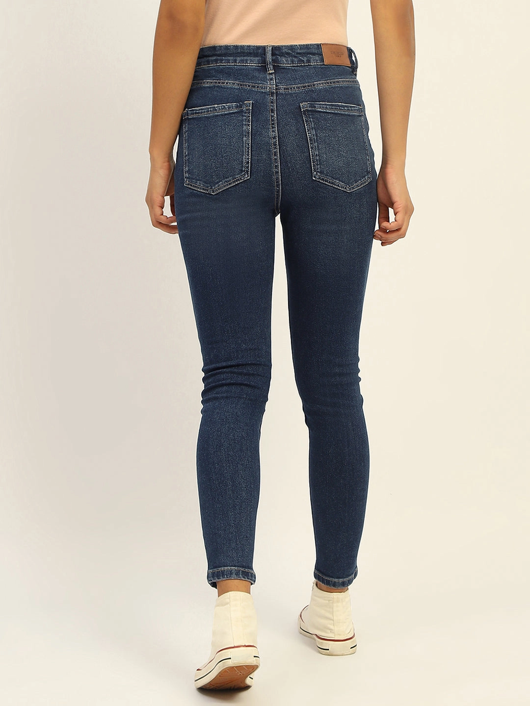 Selvedge Denim Go Anywhere Look Madame Skinny Fit Raw Hem Cotton Dark Blue Denim