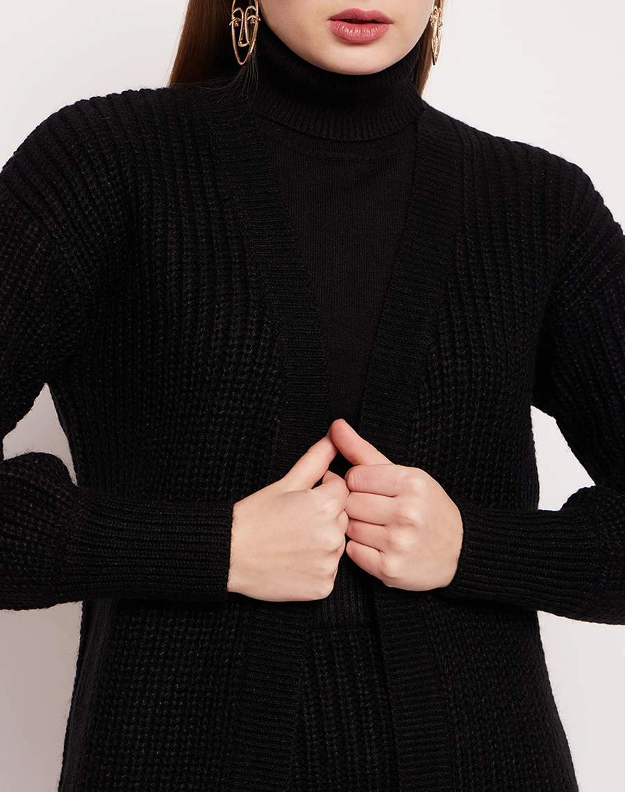 Madame Skirt And Turtleneck With Shrug Black Co-Ord Set Aura Glow Simple Shape