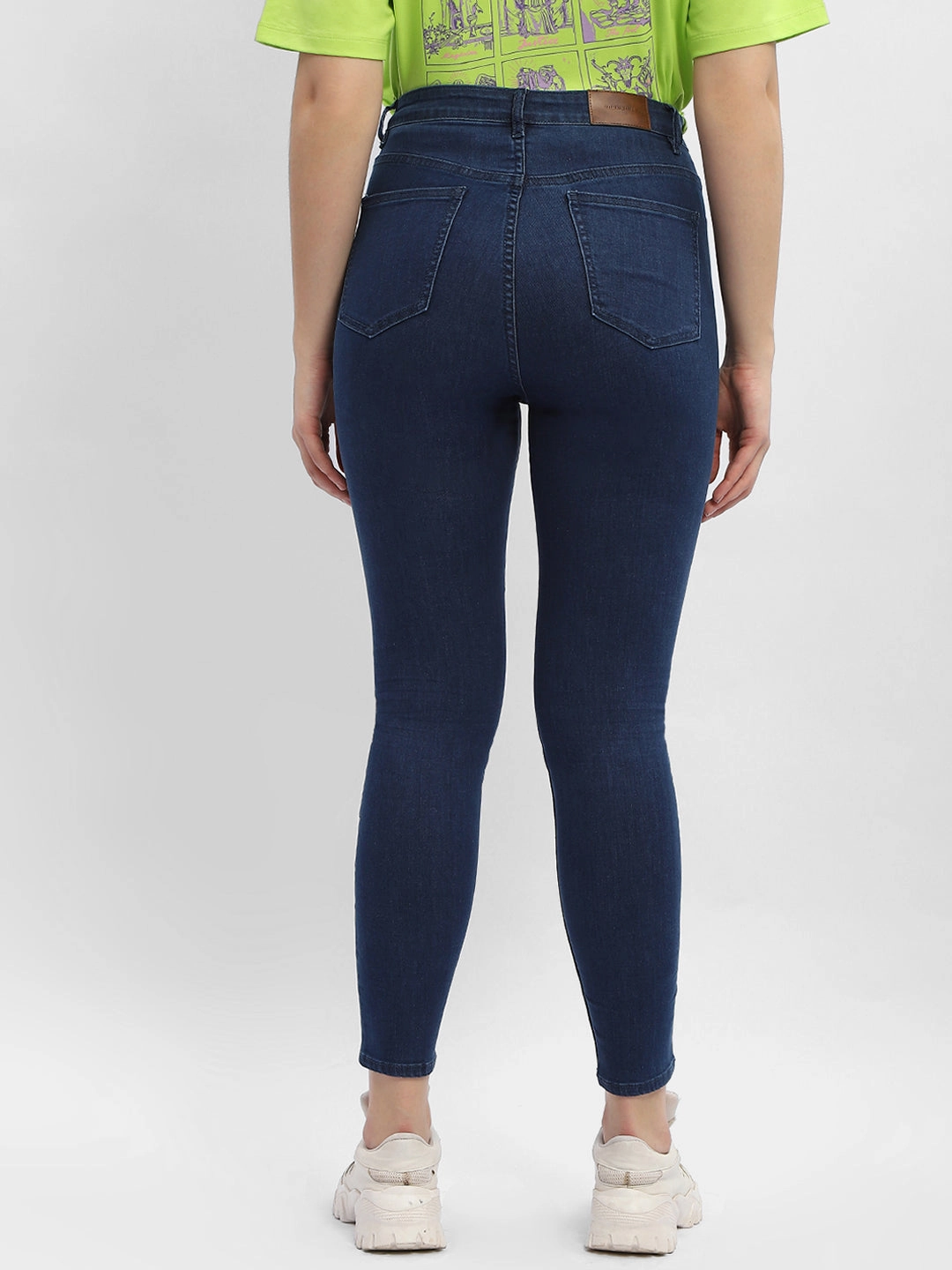 Contemporary Waist Universal Favorite Madame Solid Mid Blue Skinny Fit Denim Jeans