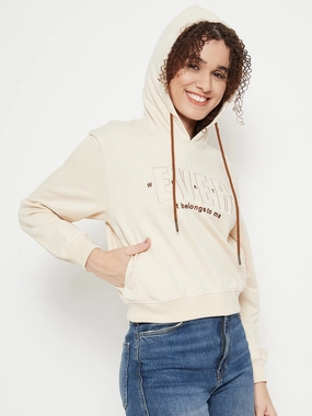 Soft Touch Fabric product festival wearability Madame Solid Off White Sweat-Shirt