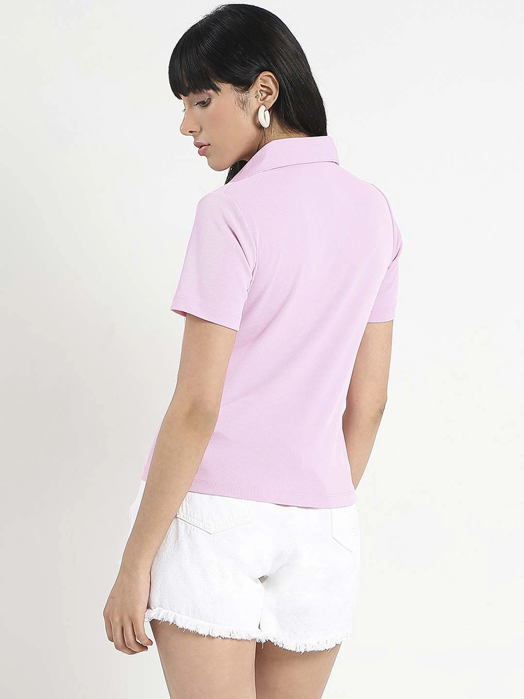 Madame Solid Pink Polo Pique T-Shirt hypoallergenic material