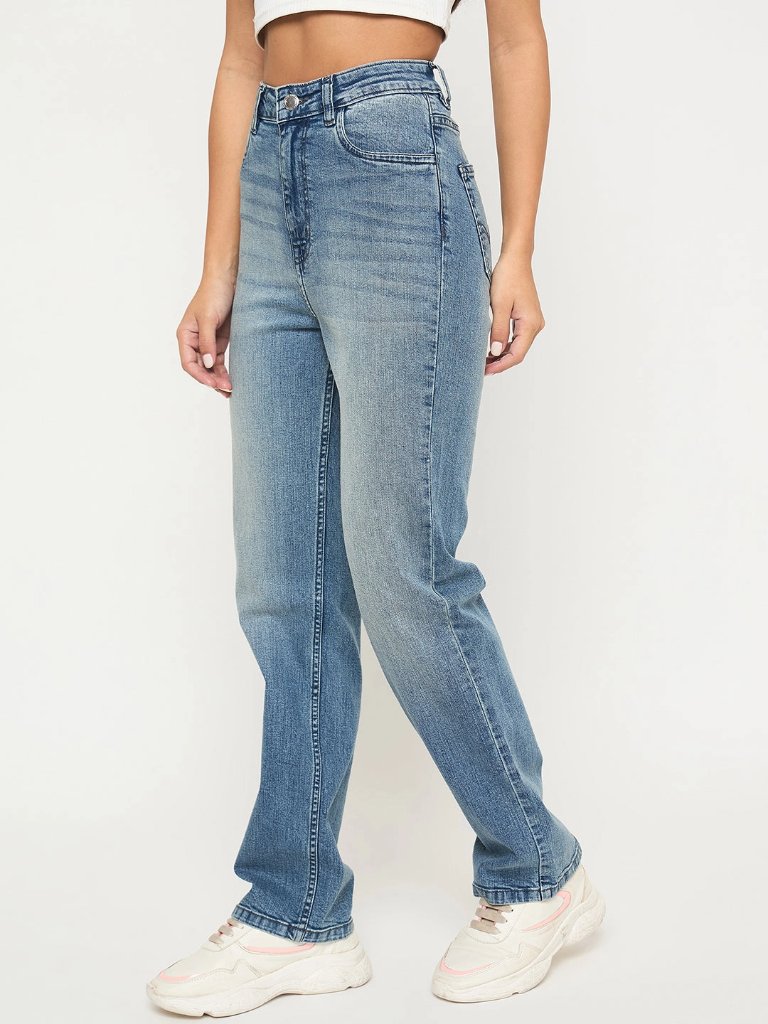 Artist Vibe Premium Madame Stone Wash Light Blue Cotton Blend Jeans