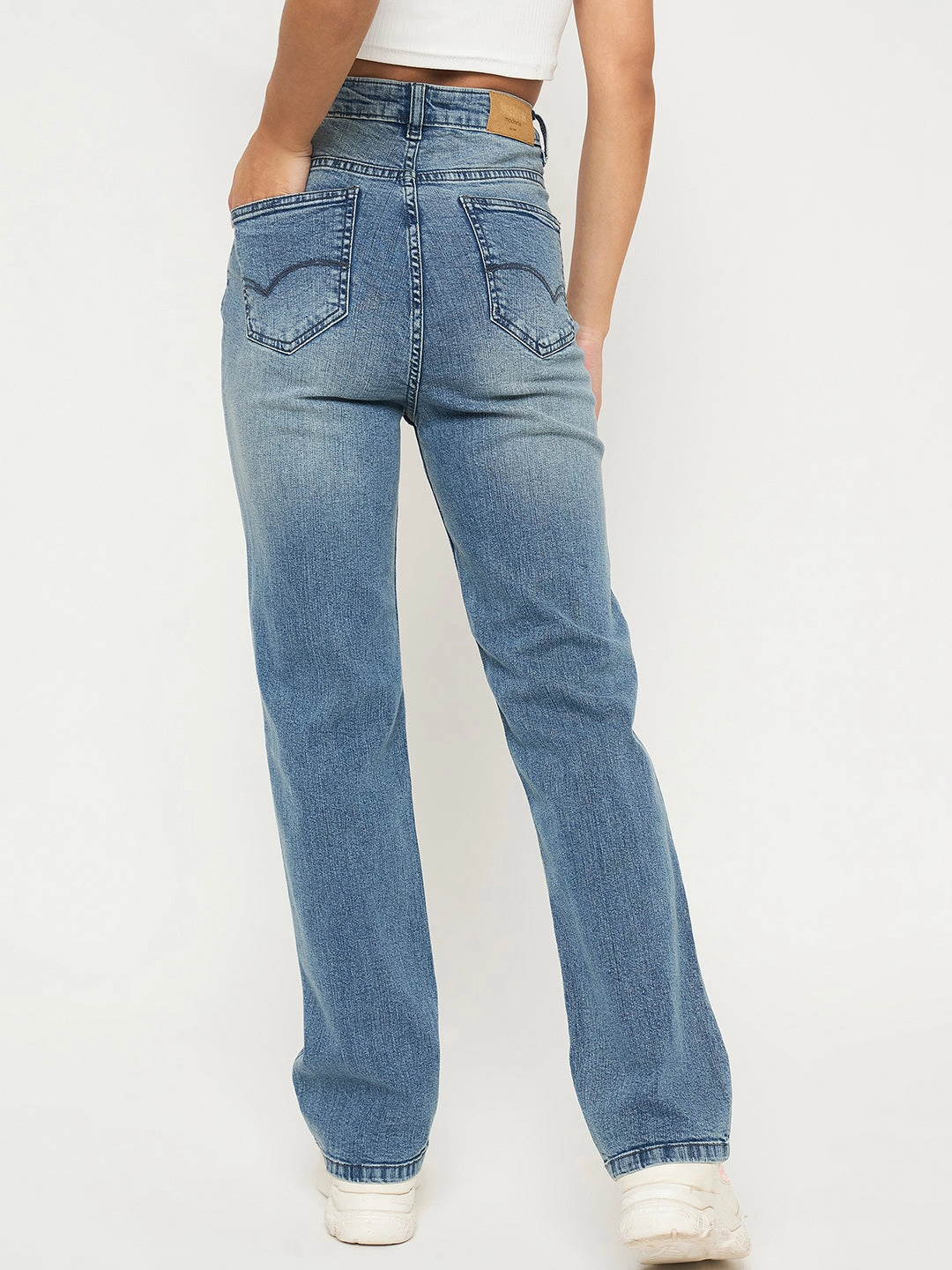 Base Wear Madame Stone Wash Light Blue Cotton Blend Jeans