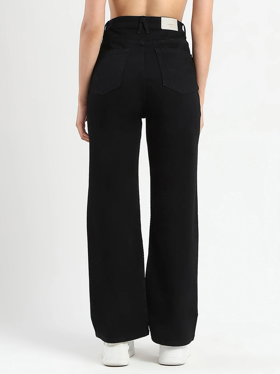 Party Look Modern Minimalist Vibrant Fashion Lover Madame Stone Wash Wide Leg Black Jeans