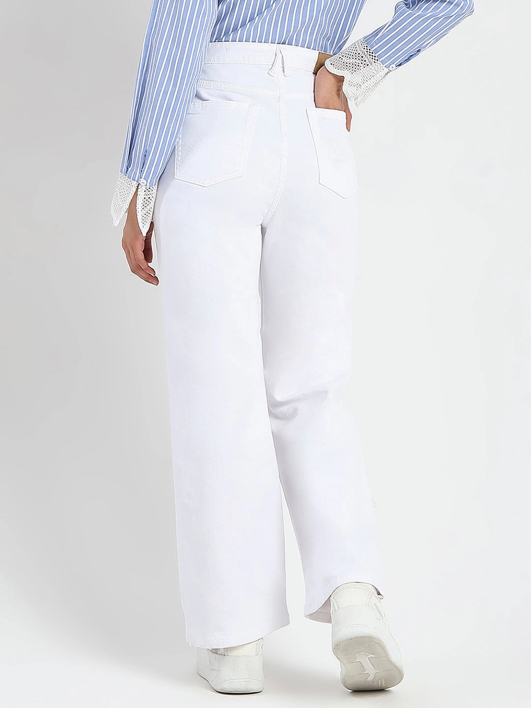 Daily Style Outdoor Enthusiast Sunny Vibes Teen Outfit Madame Stone Wash Wide Leg White Jeans