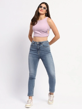 Madame Straight Fit Light Blue Denim Shopping Day High Quality Weekend Style Modern Casual