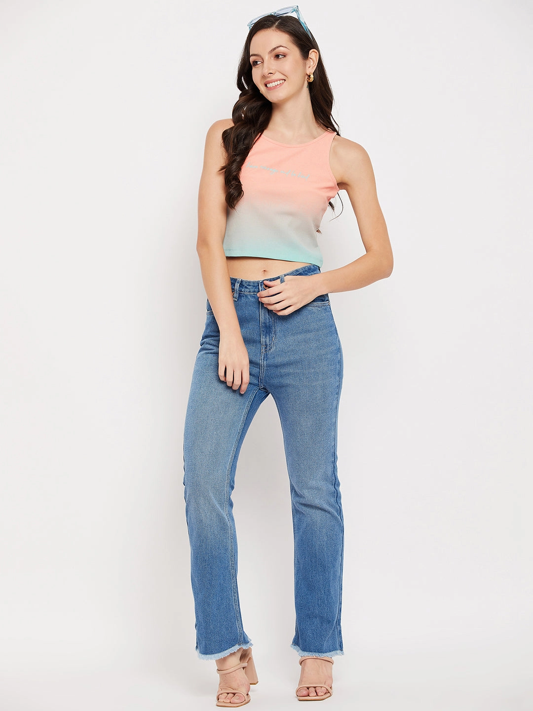 Madame Sublimation Aqua Cotton Crop Top MultiPocket Everyday Jacket