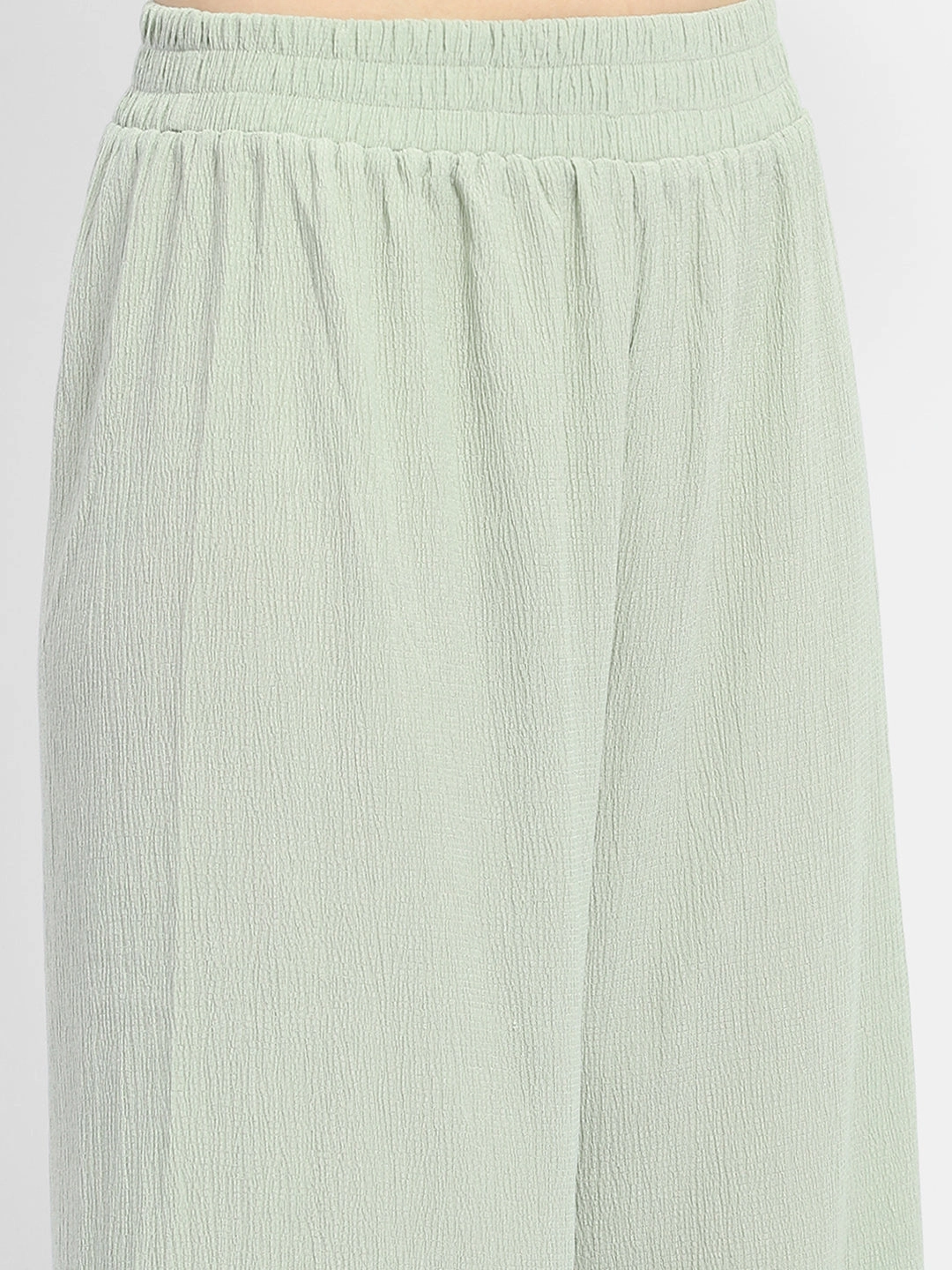Madame Textured Mint Green Knotted Co-Ord Set Elegance Glow