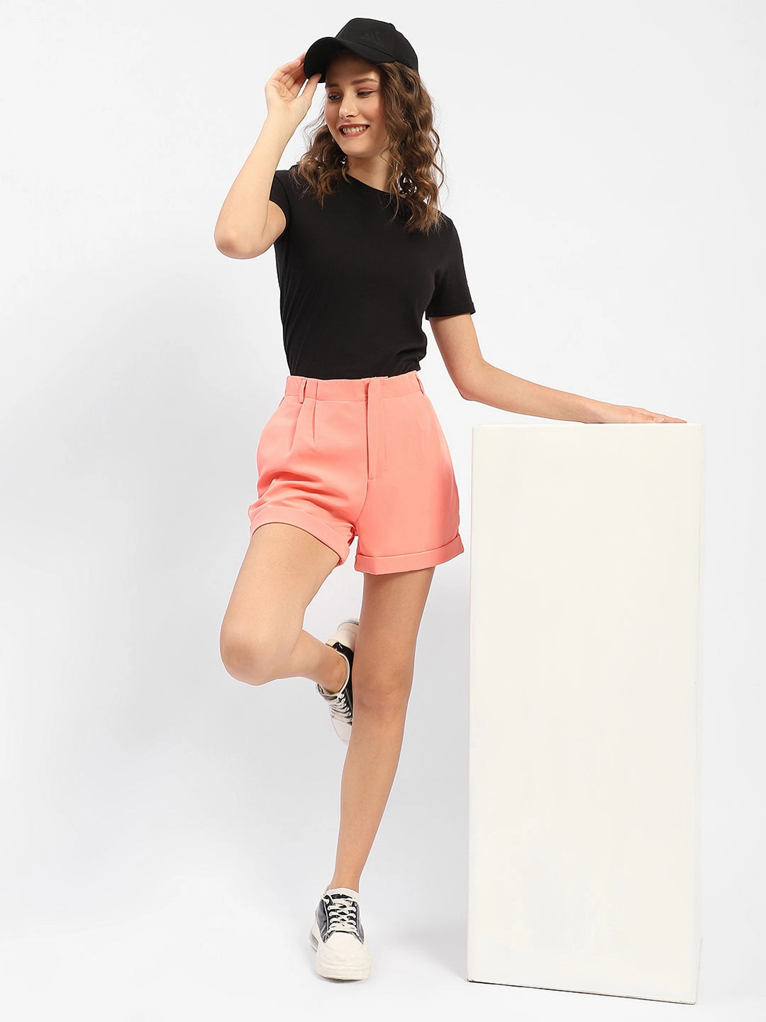 Madame Thigh High Folded Hem Peach Shorts One size fits most Collaboration Piece