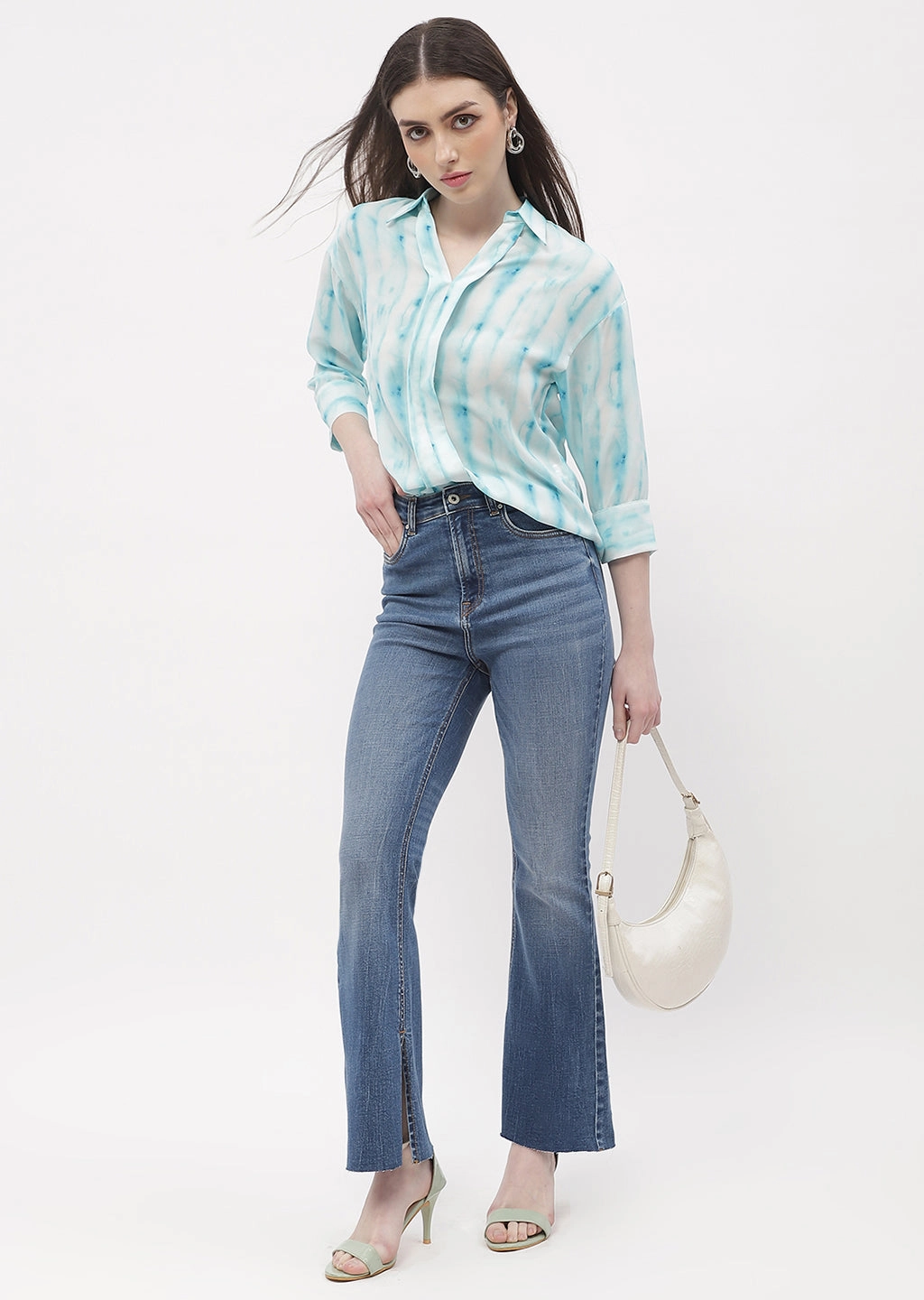 Madame Tie-Dye Aqua Blue Regular Top UniversalFit
