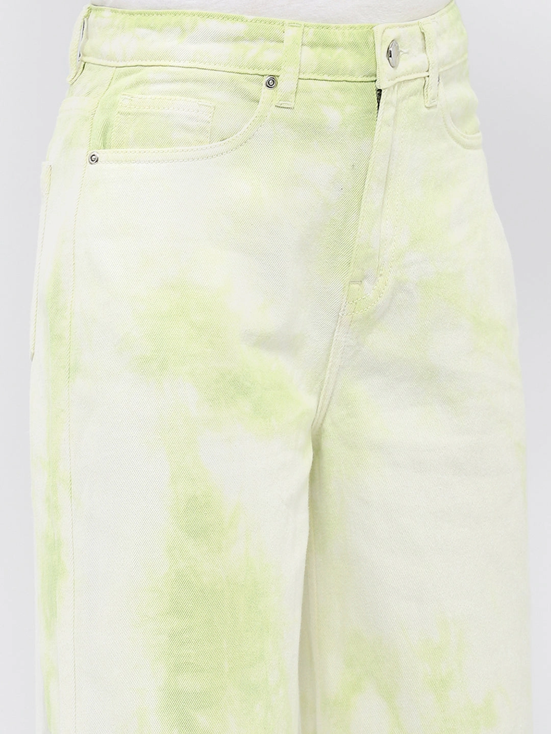 Timeless Match Madame Tie-Dye Green Wide Leg Jeans