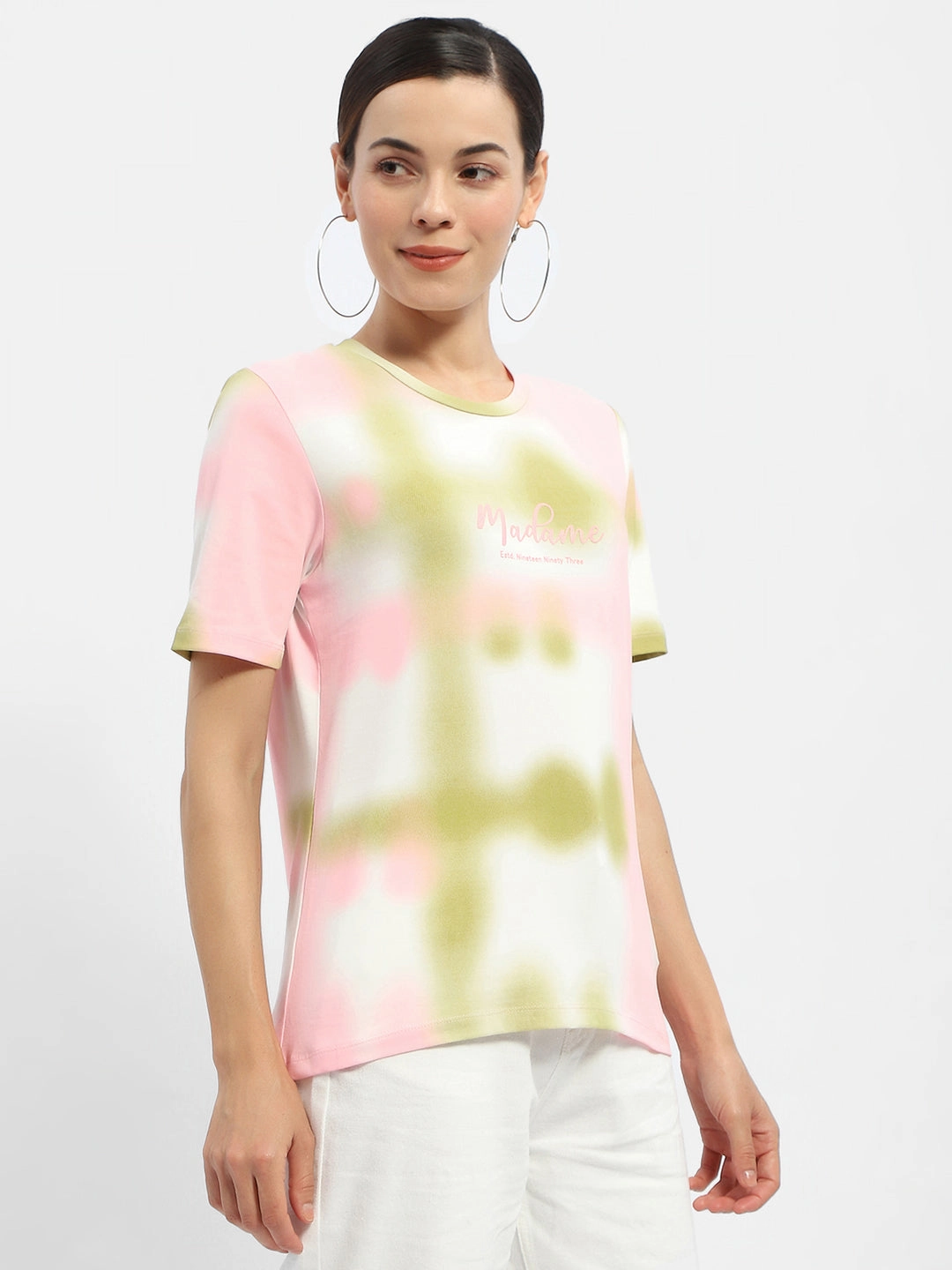 Madame Tie-Dye Pink Regular T-Shirt Buttery Soft Fabric Trendy popularity