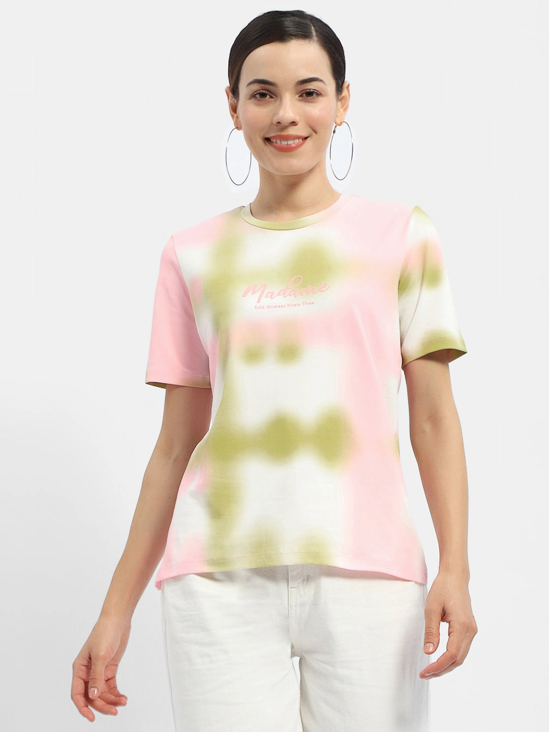 Madame Tie-Dye Pink Regular T-Shirt AntiStaticFinish Effortless Vibe