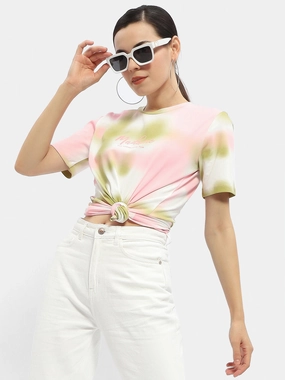 Madame Tie-Dye Pink Regular T-Shirt Street Comfort BreathableFabric