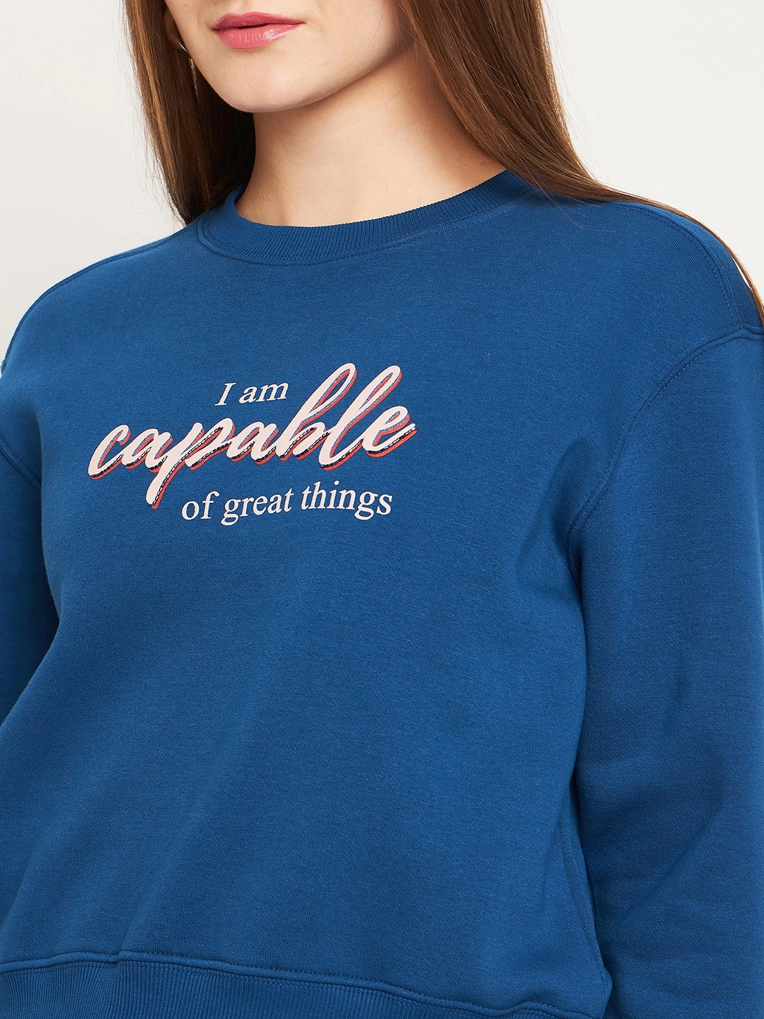 product combo product customization Madame Typographic Royal Blue Sweatshirt