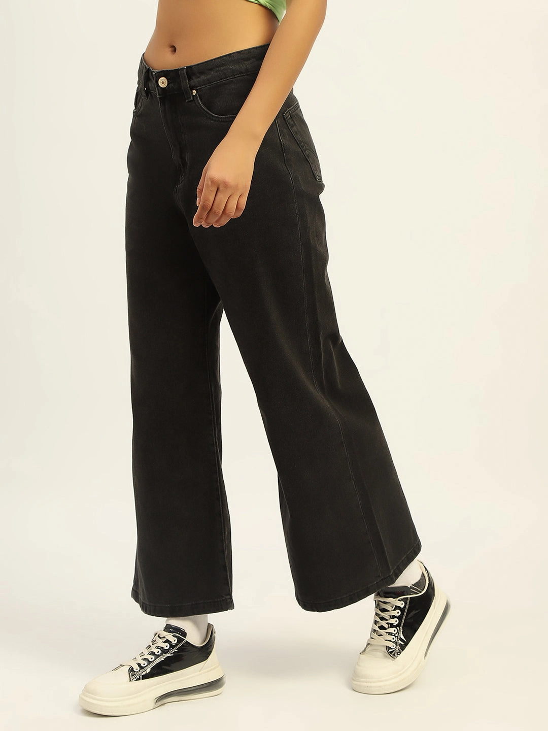Common look Madame Wide Leg Charcoal Cotton Denim