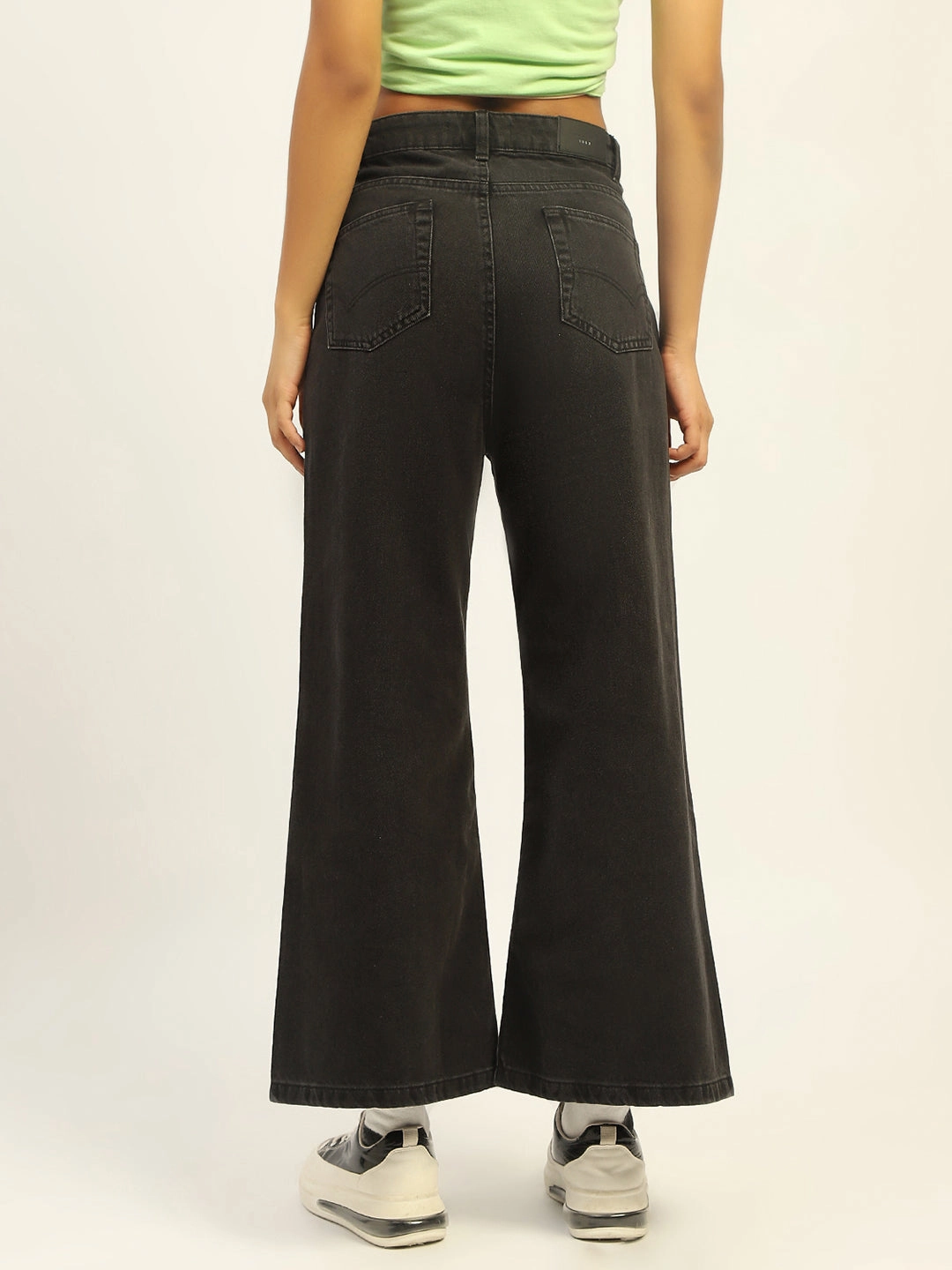 Madame Wide Leg Charcoal Cotton Denim Modern Minimalist Fashion Lover Flexible Comfort