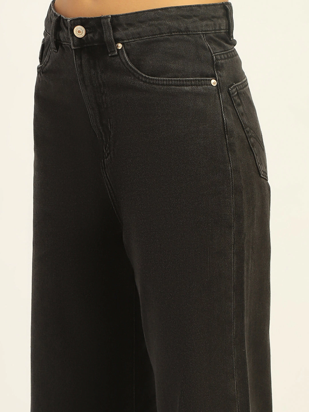 Advanced Stretch Recovery Madame Wide Leg Charcoal Cotton Denim
