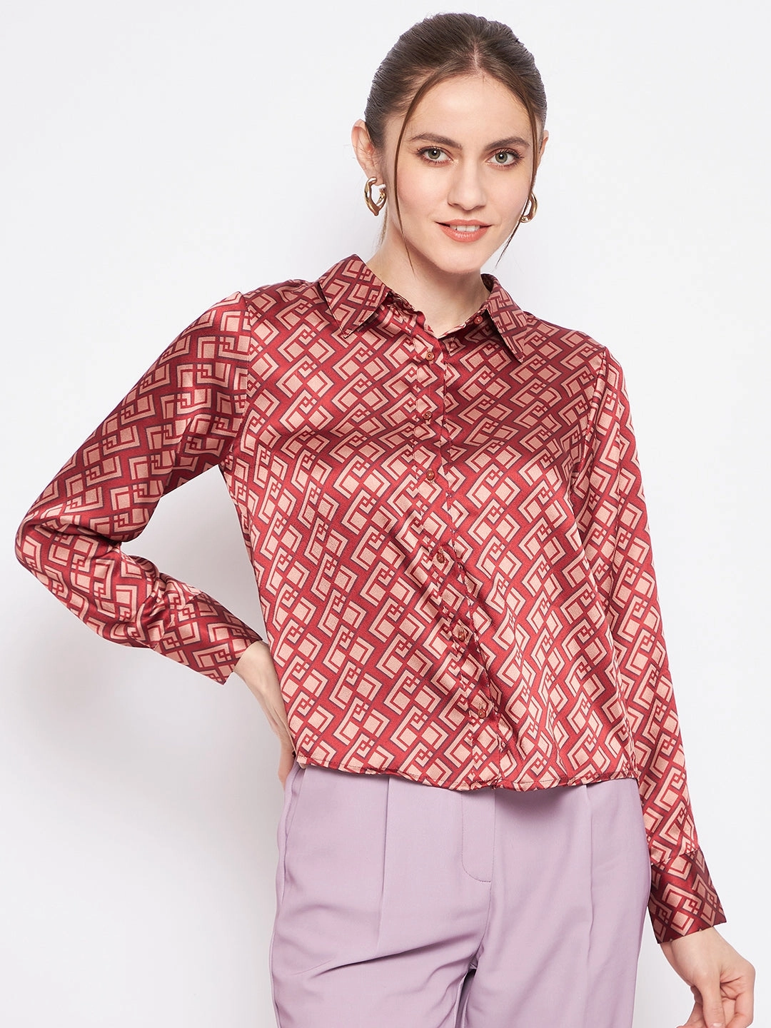 Madame Women Printed Rosewood Shirt ethical fashion