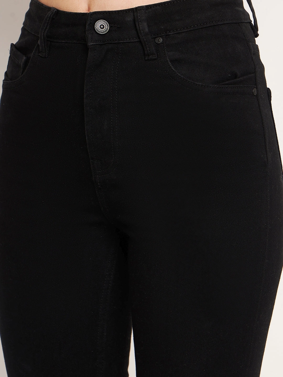 All Time Fit Madame Women Solid Black Jeans