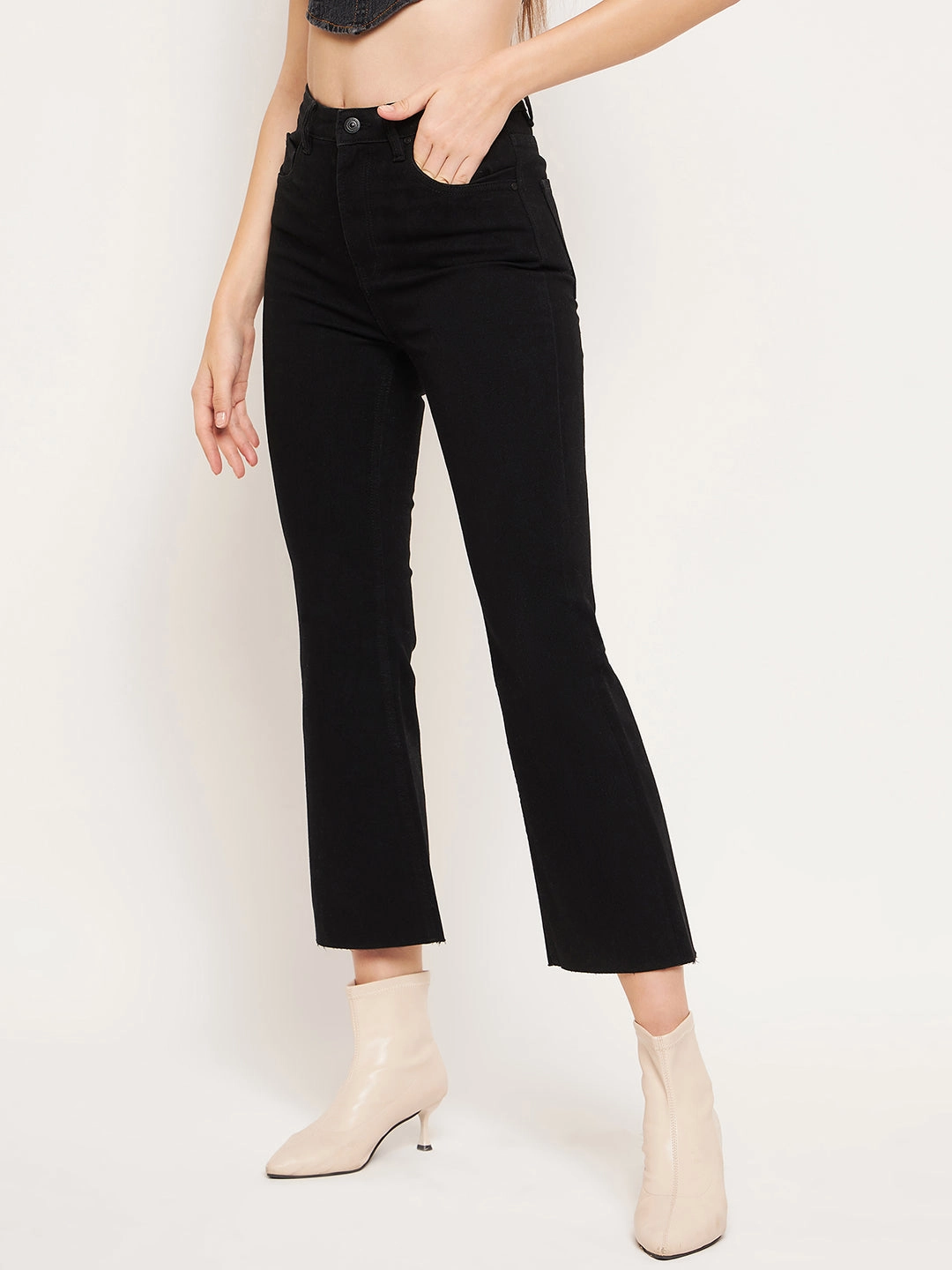 Madame Women Solid Black Jeans Go To Outfit Daily Musthave