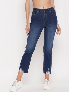 Madame Women Solid Blue Jeans Simple Touch Casual Fit