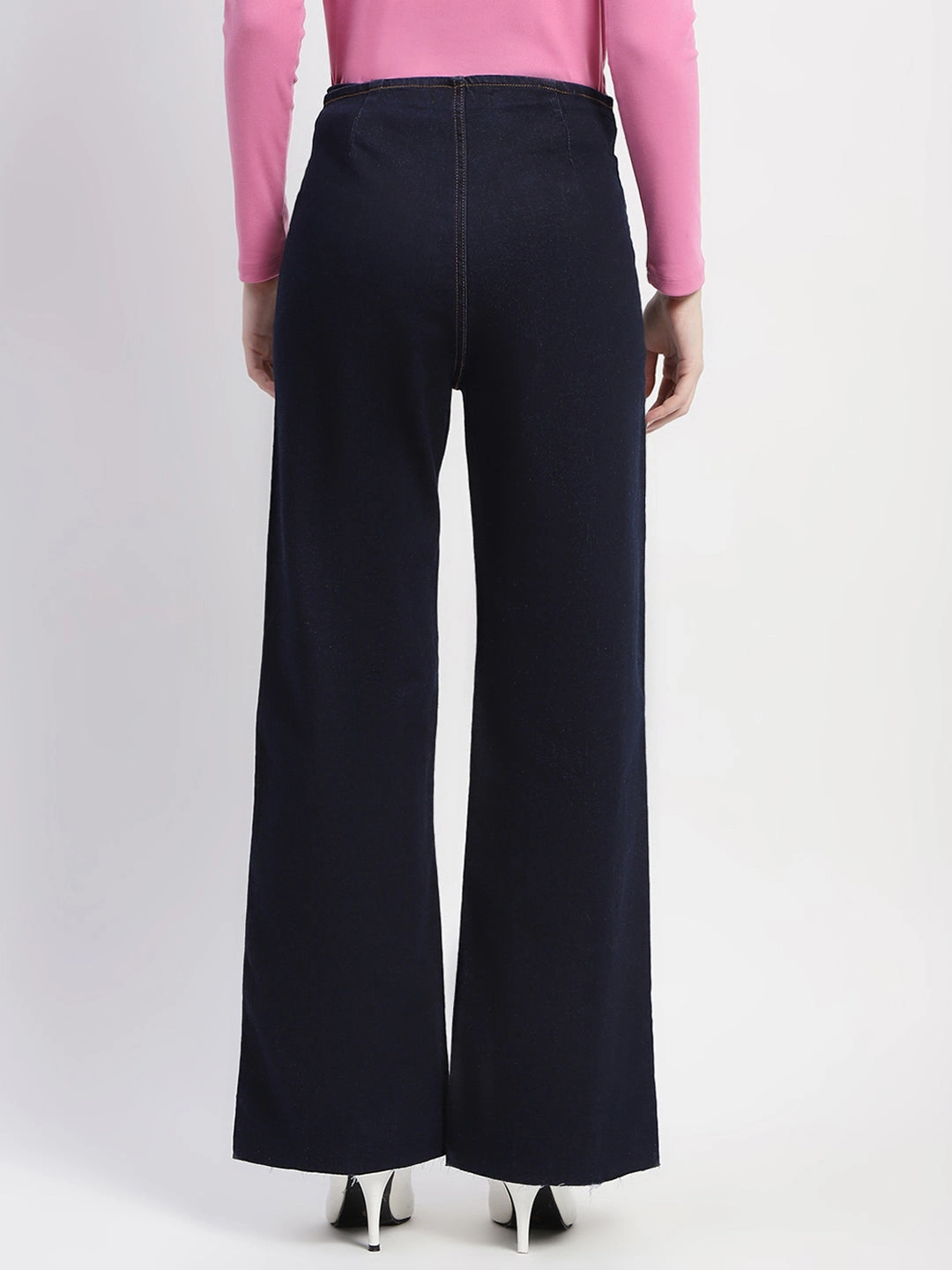 Madame Zipped Flap Patch Flared Carbon Blue Denim Cool Essential