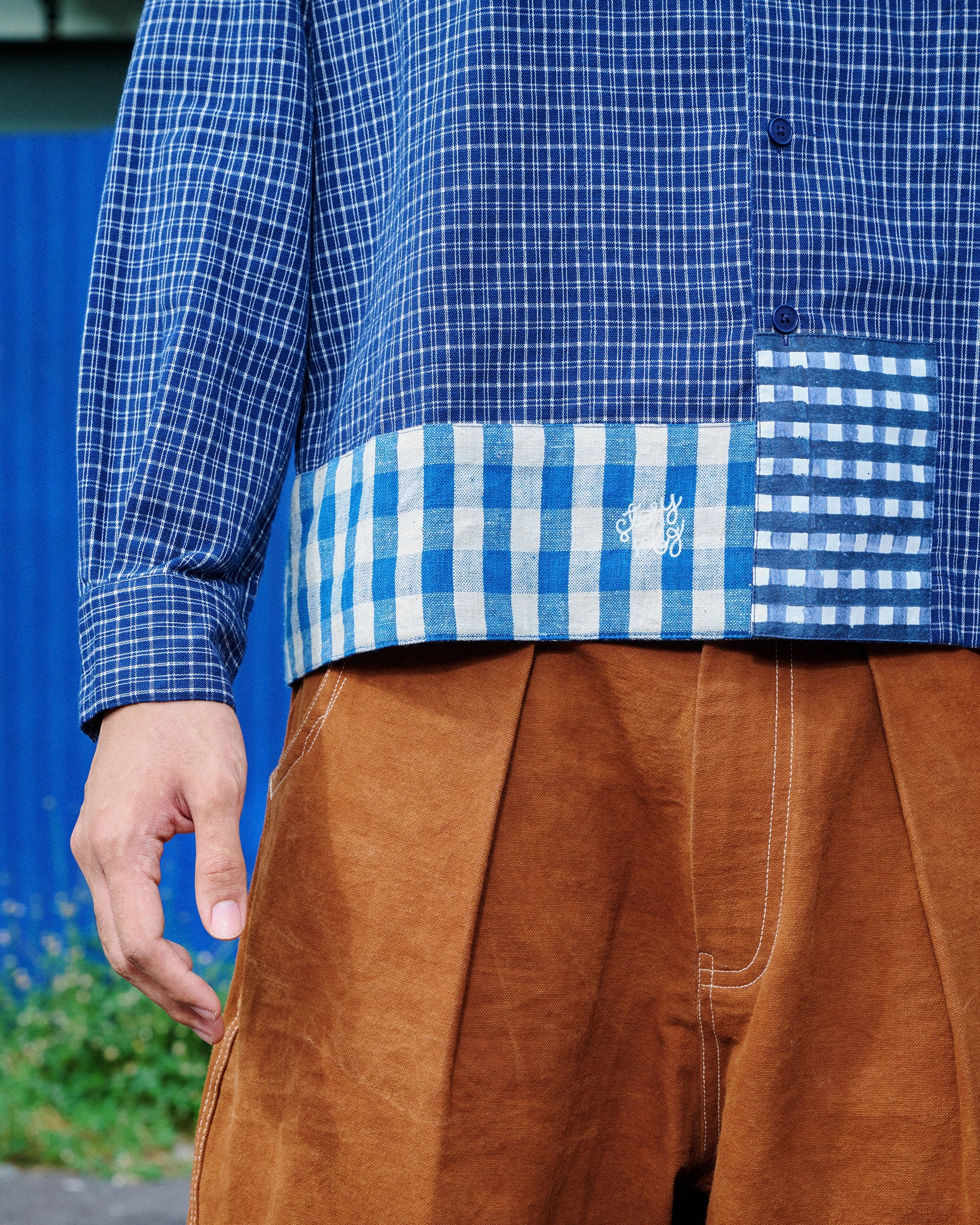 Essential Piece Casual Style PA Shirt LS - Indigo Picnic Handloom