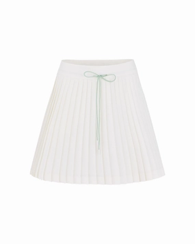 Magic Rib String Pleated Skirt -Ivory All Day