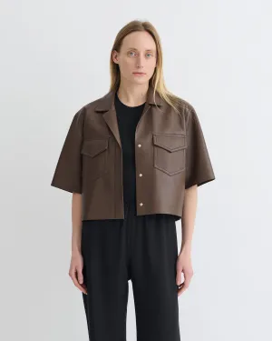 UPFProtection Maisie - Regenerated Leather Shirt - Chocolate