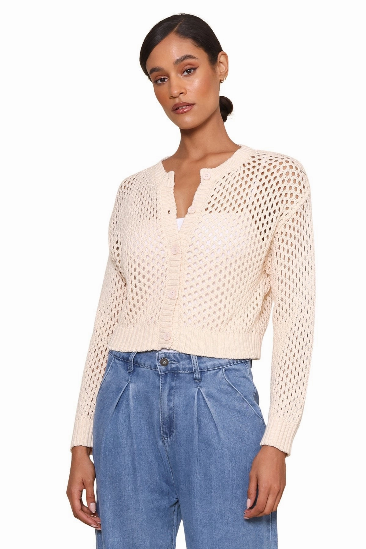 Fresh Layer Seamless Circular Knit Mallorca Crochet Cardigan