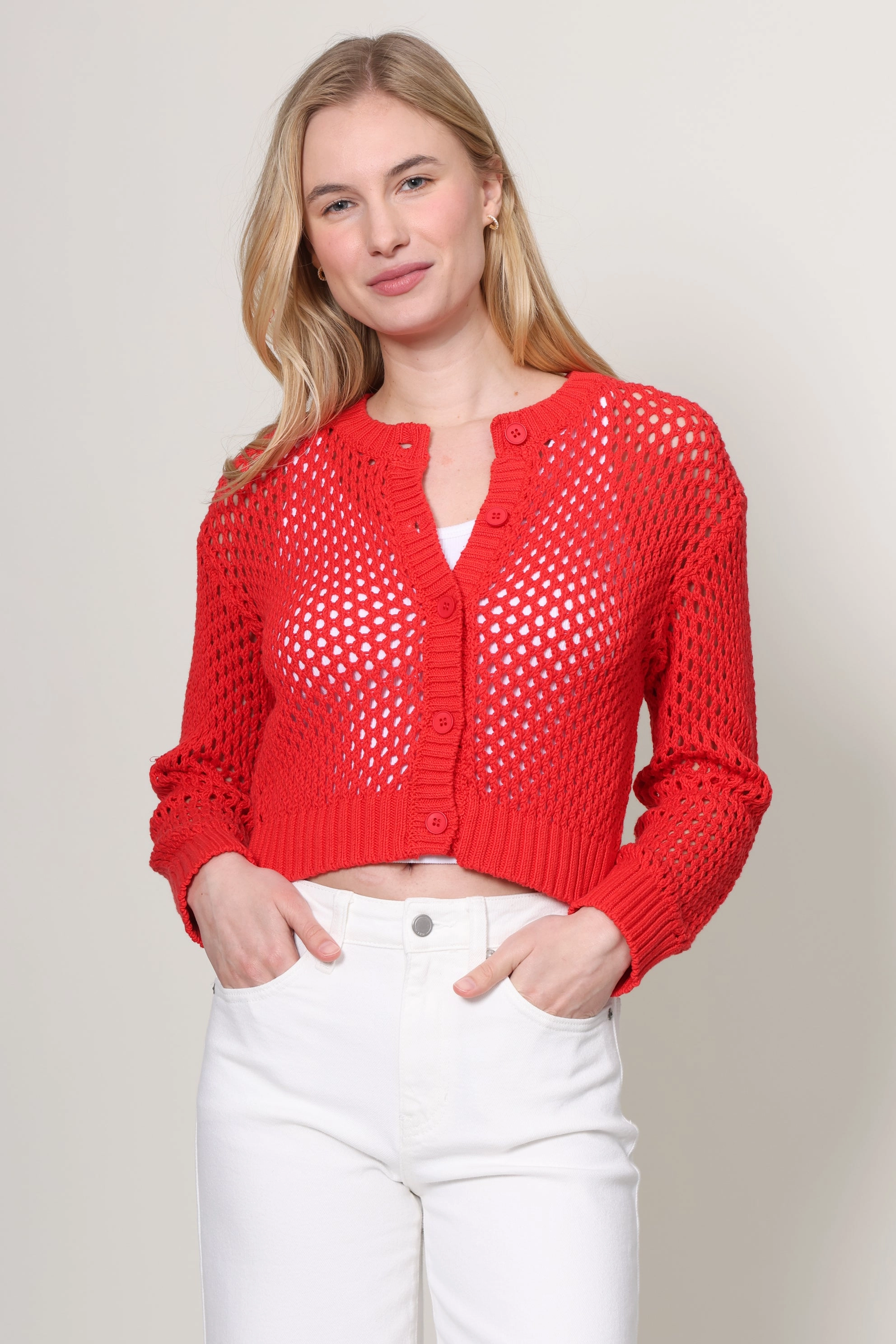 Mallorca Crochet Cardigan Flexible Waistband Walk In Park