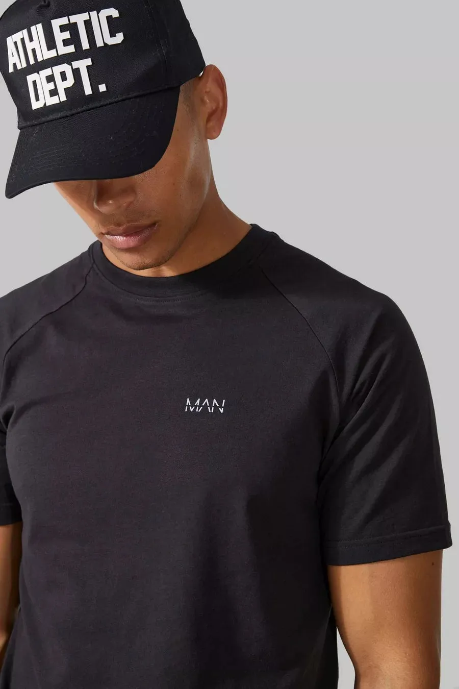 MAN ACTIVE GYM RAGLAN T-SHIRT - BLACK