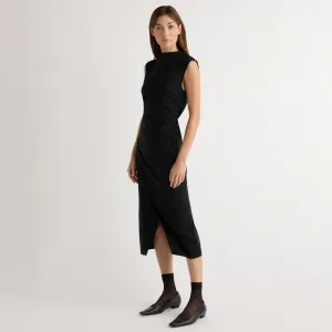 Convertible-Style Lace Detail Manon Asymmetric-Neck Ruched Dress