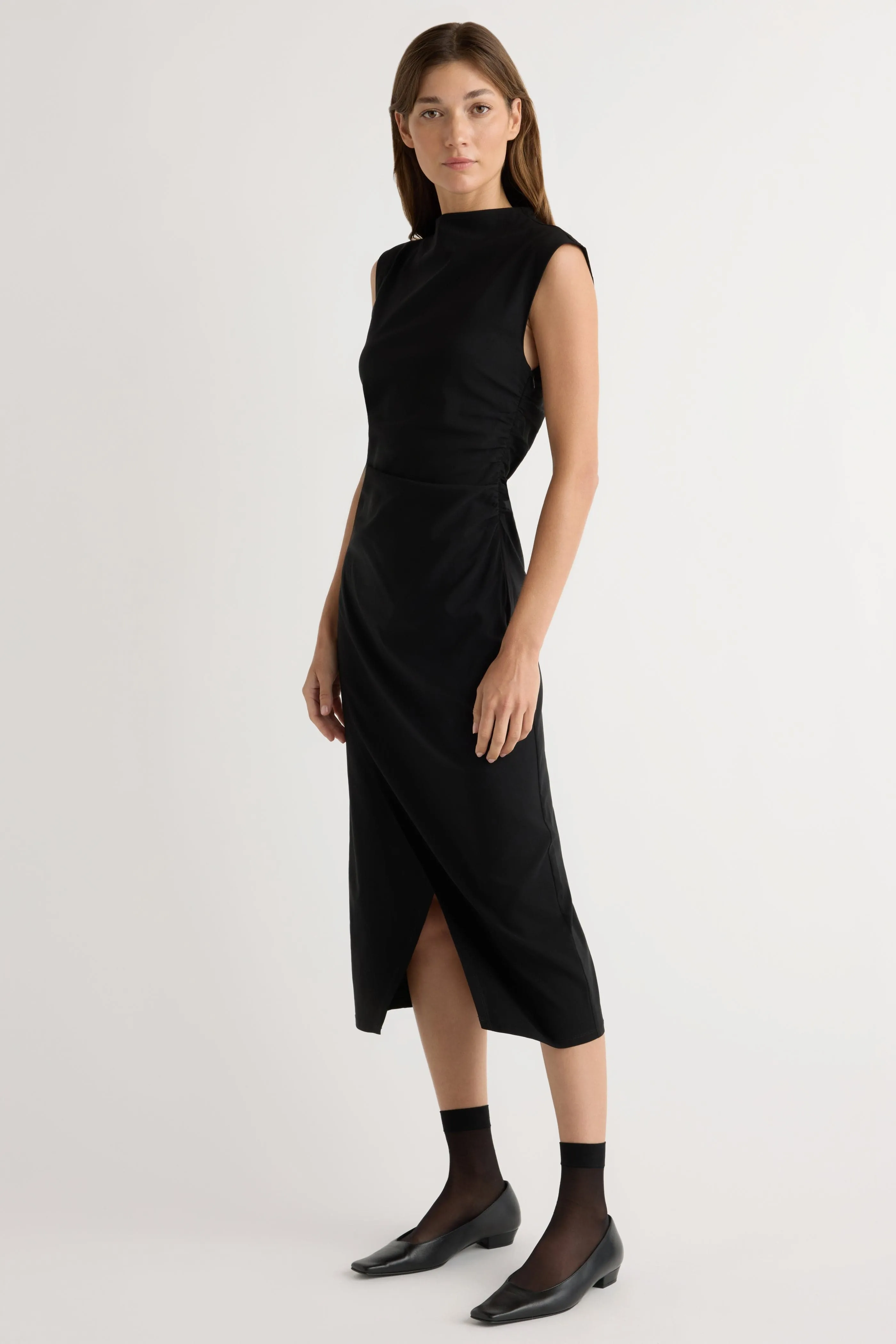 Outdoor Scene Influencer-Approved Manon Asymmetric-Neck Ruched Dress