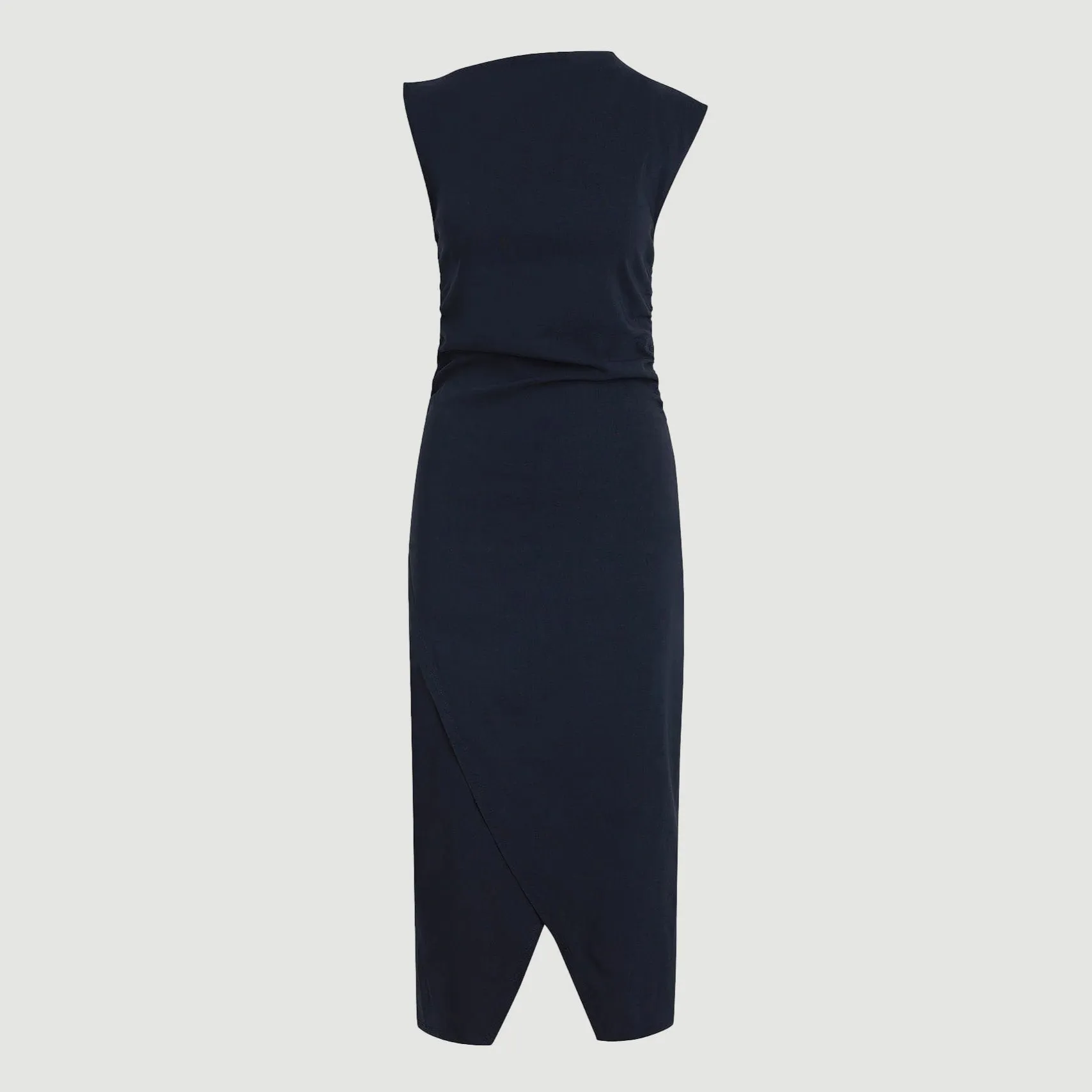 Classic Look Manon Asymmetric-Neck Ruched Dress (Petite)