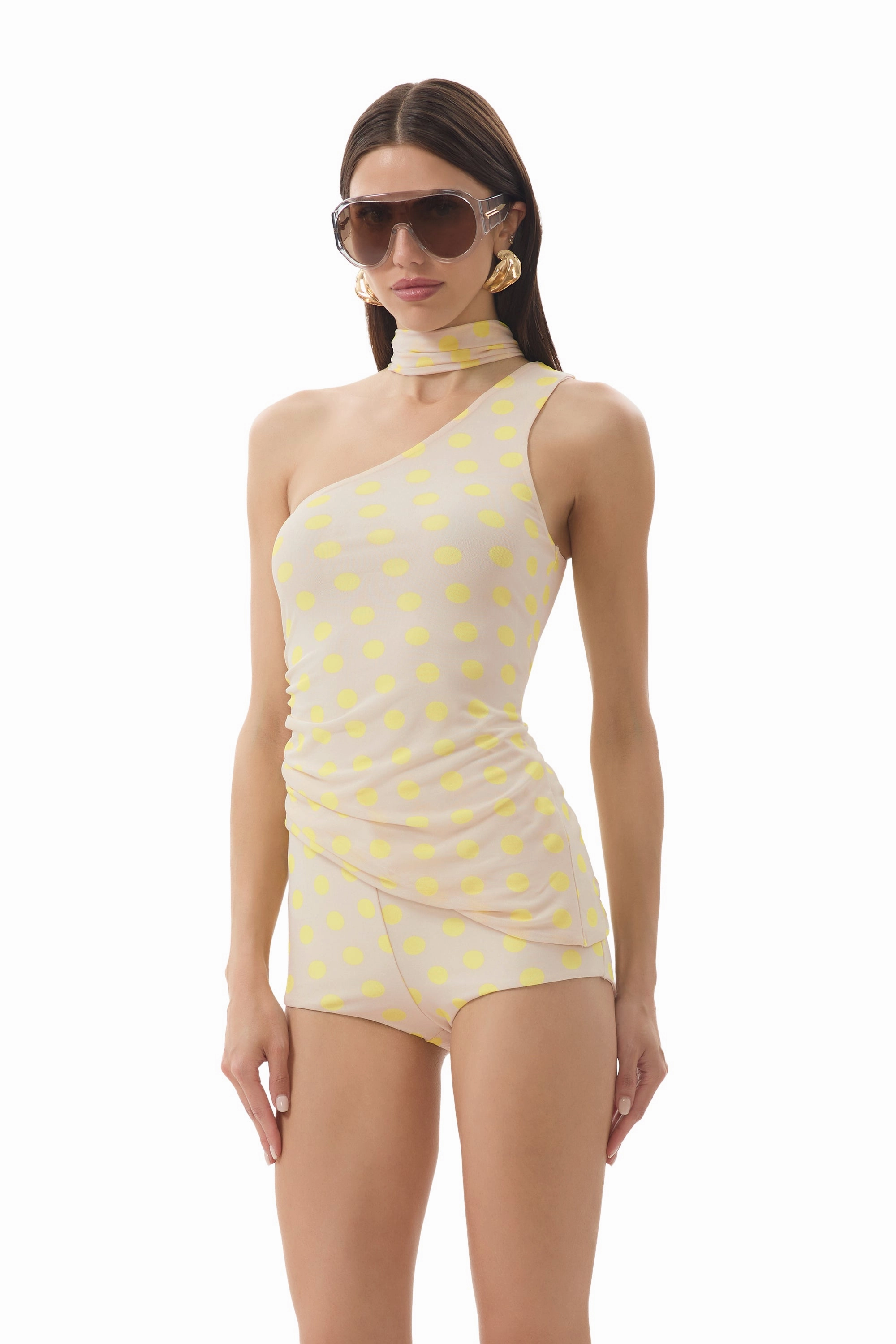 Recycled Polyester Material Sporty T-shirt Maple Top - Sun Dot