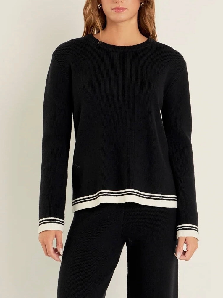 Texture Detail Organic Cotton Maria Contrast Sweater