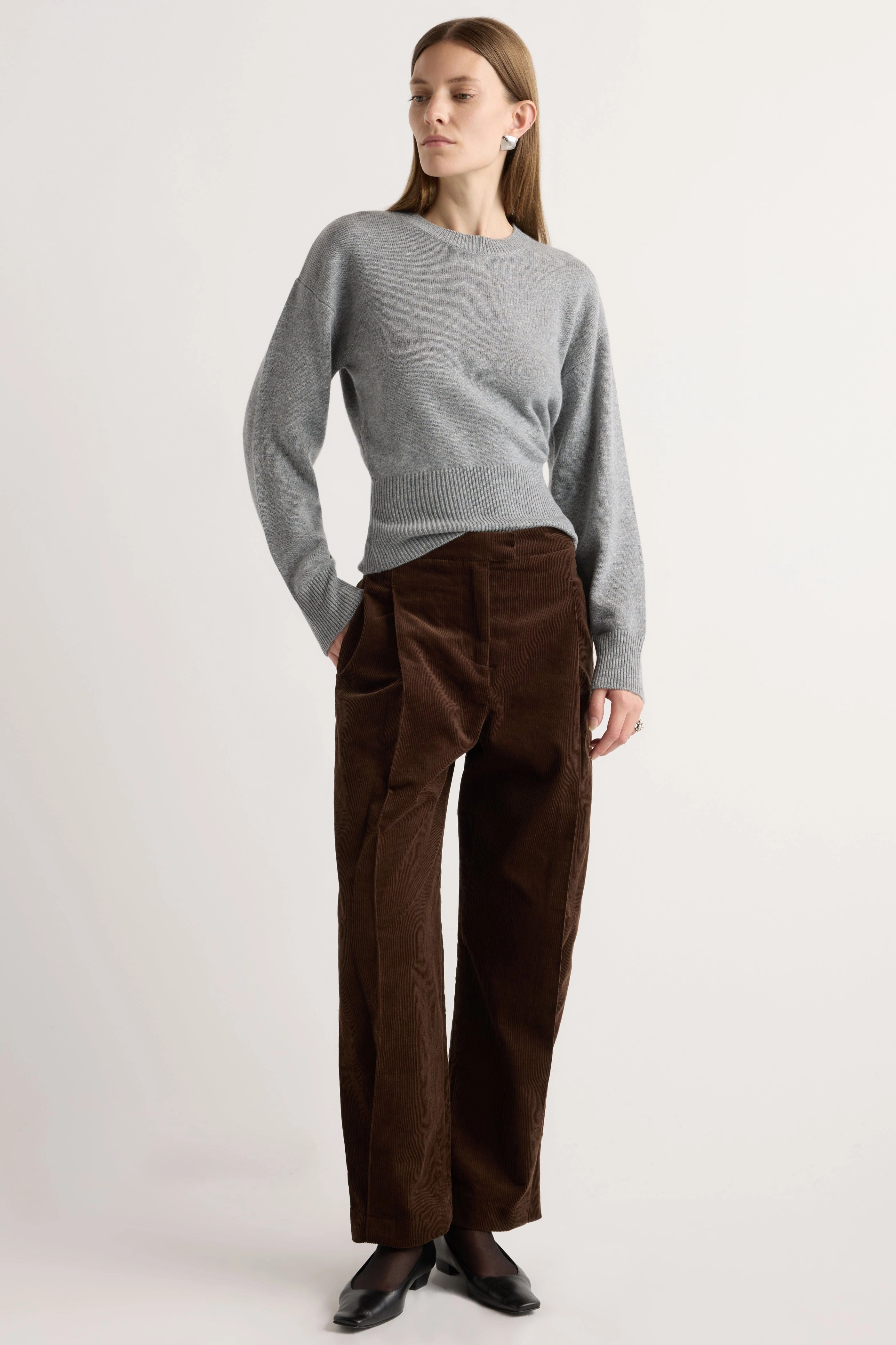 Marielle Wool-Cashmere Blouson Sweater Odor Resistant Fabric