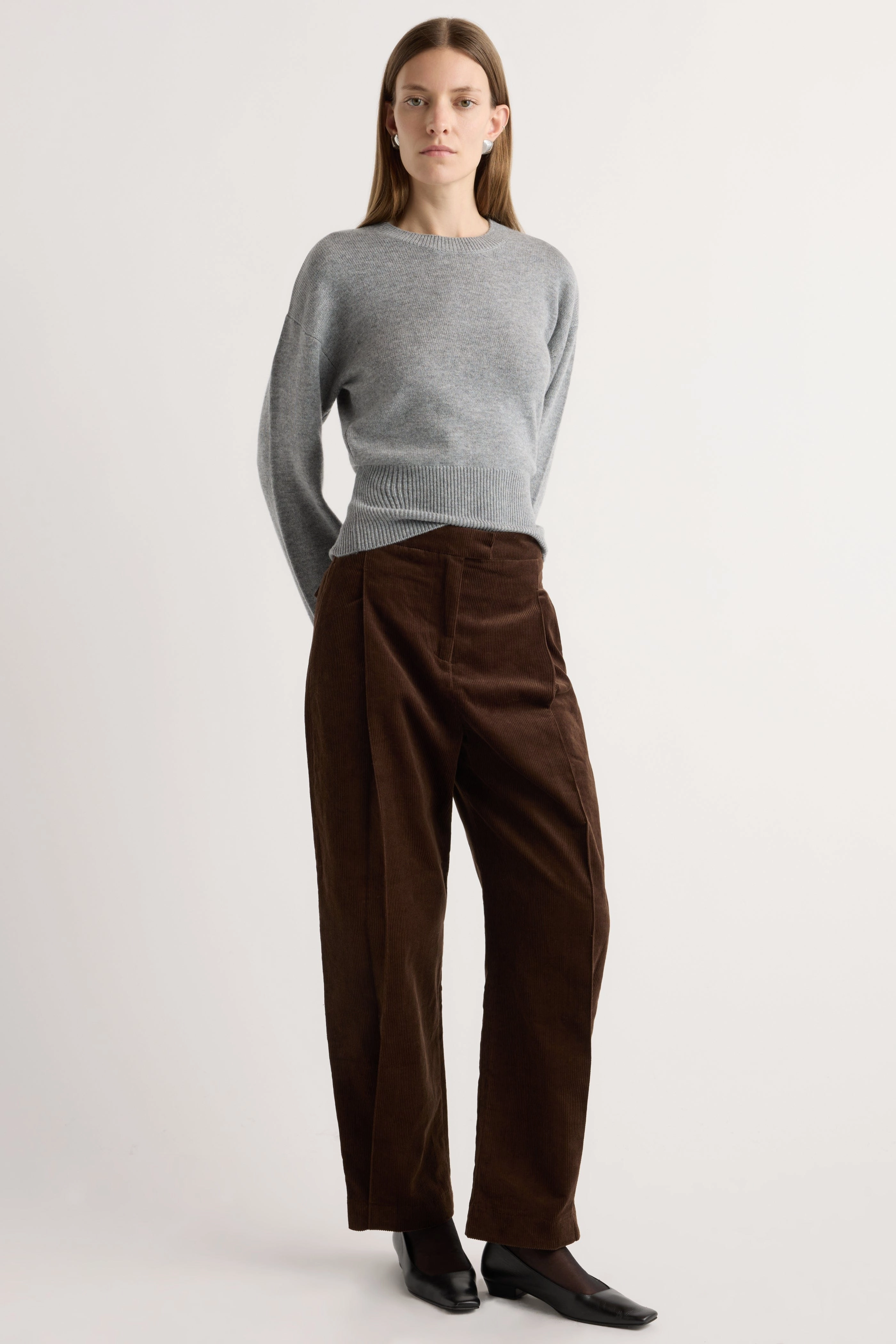 Soft Texture Snuggle Layers Marielle Wool-Cashmere Blouson Sweater