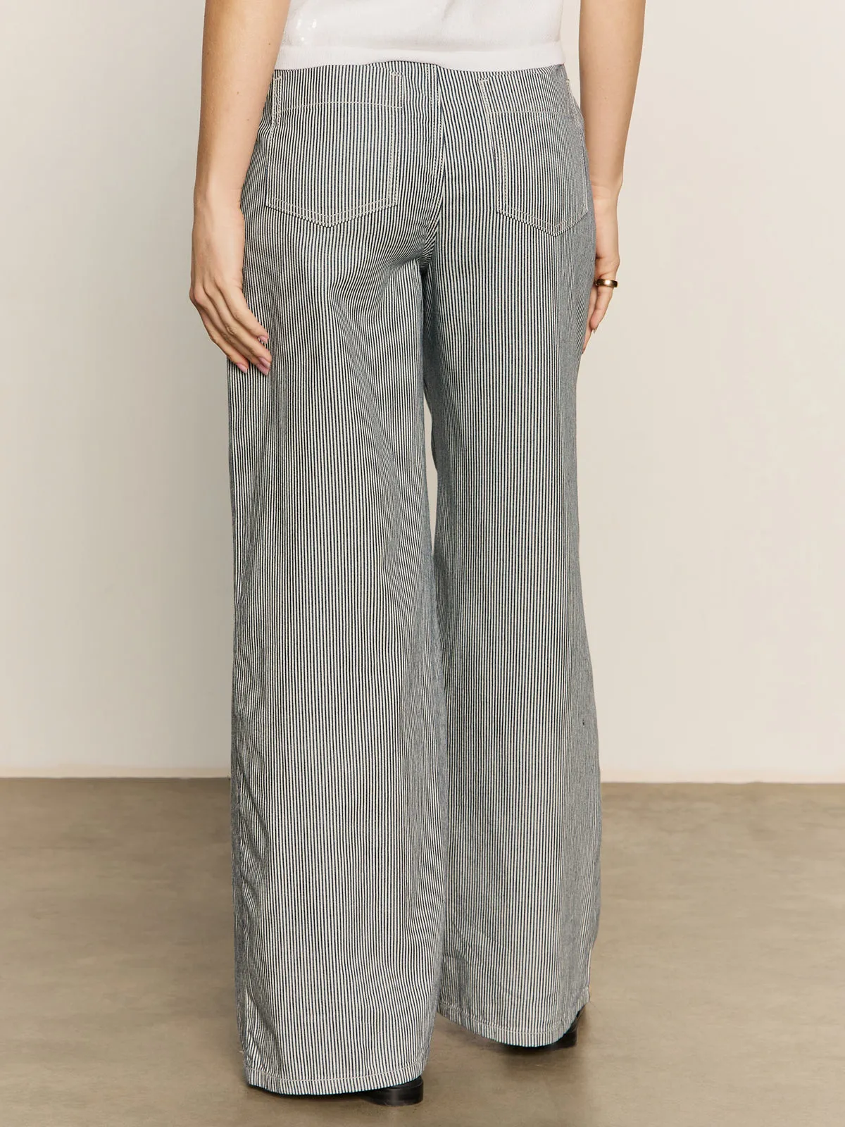 Fashion Staple Marine Full Length Semi High Rise Pant Yacht Stripe