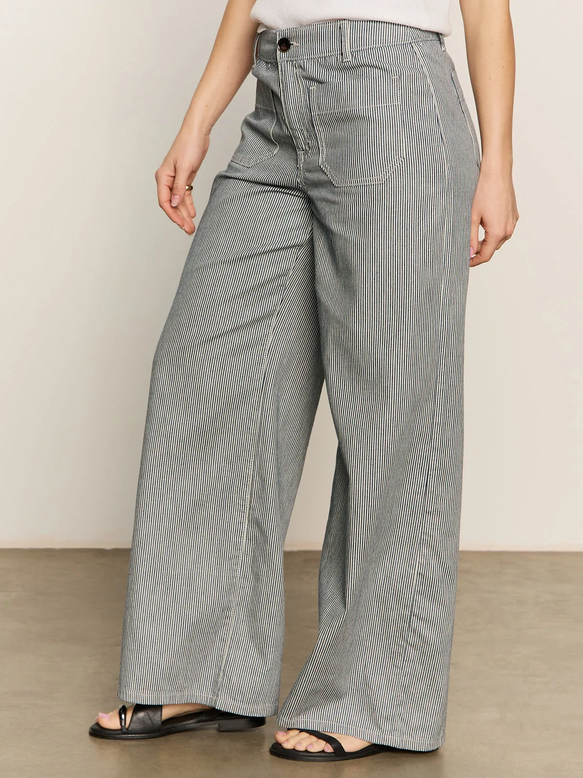 Tough Build Marine Full Length Semi High Rise Pant Yacht Stripe