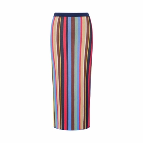 Smart Texture A Line Cut Market Stripe Karina Skirt