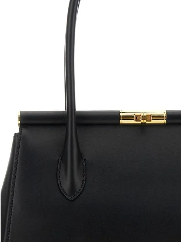 'Marlene Medium' Black Handbag With With Logo Embossed On The Back In Leather Woman