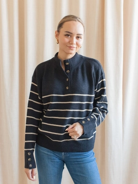 Marlow Button Up Sweater Cozy Loopback Fabric Simple Layer