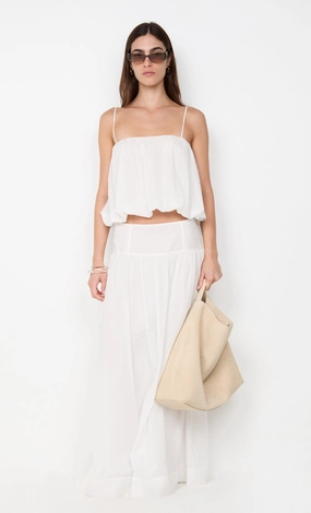 MARLOWE BUBBLE CAMI - WHITE Soft Finish Chic Ensemble
