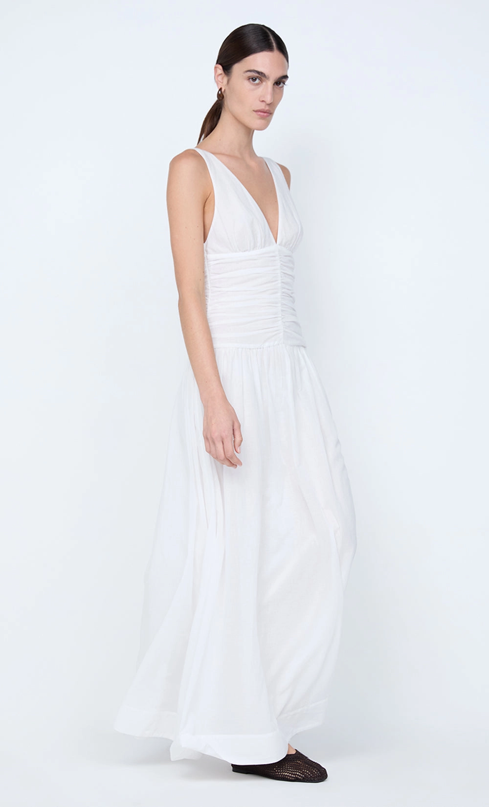 Gathered Skirt Fall Mood MARLOWE MAXI DRESS - WHITE