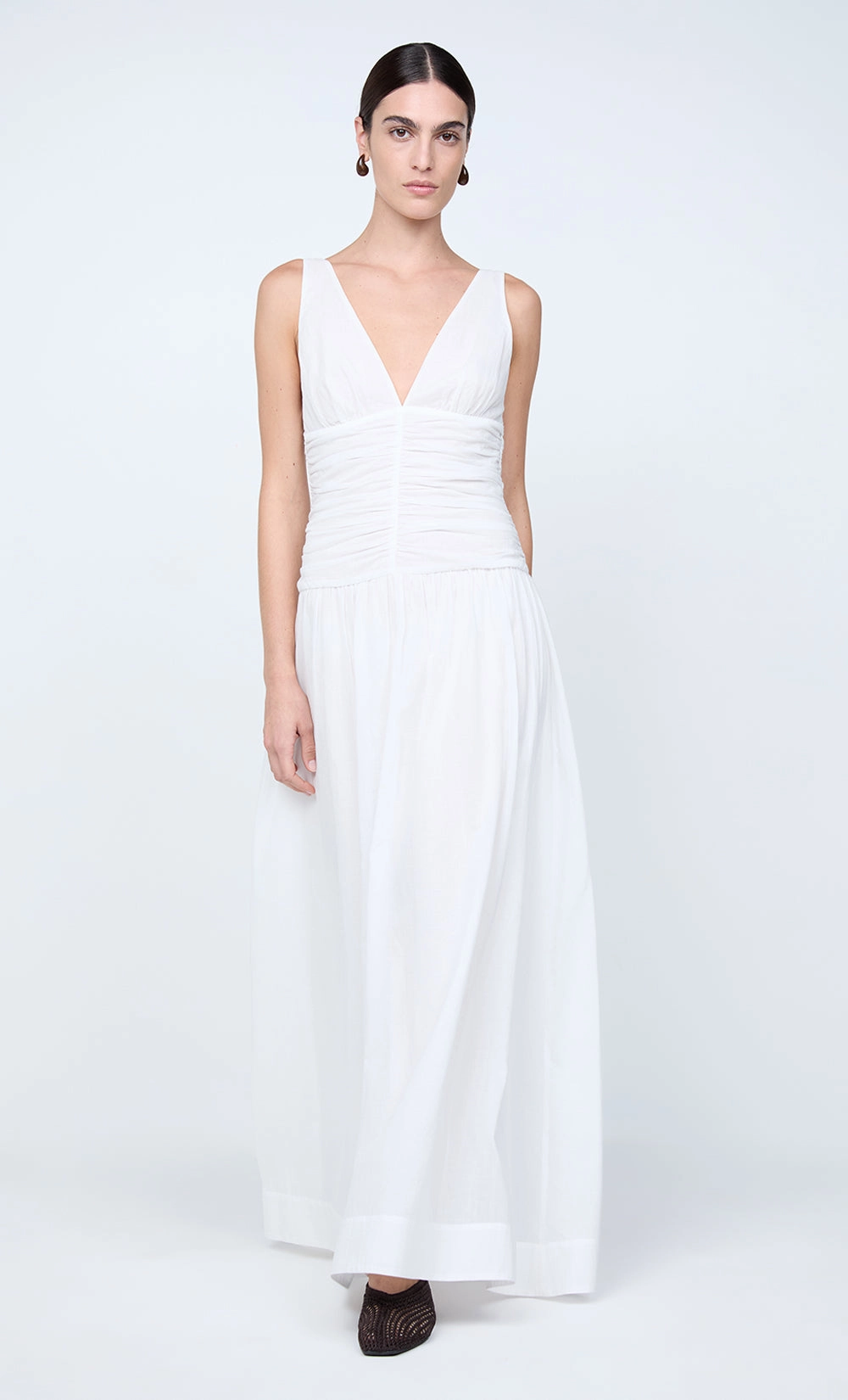 MARLOWE MAXI DRESS - WHITE Soft and Stylish Calm Drape