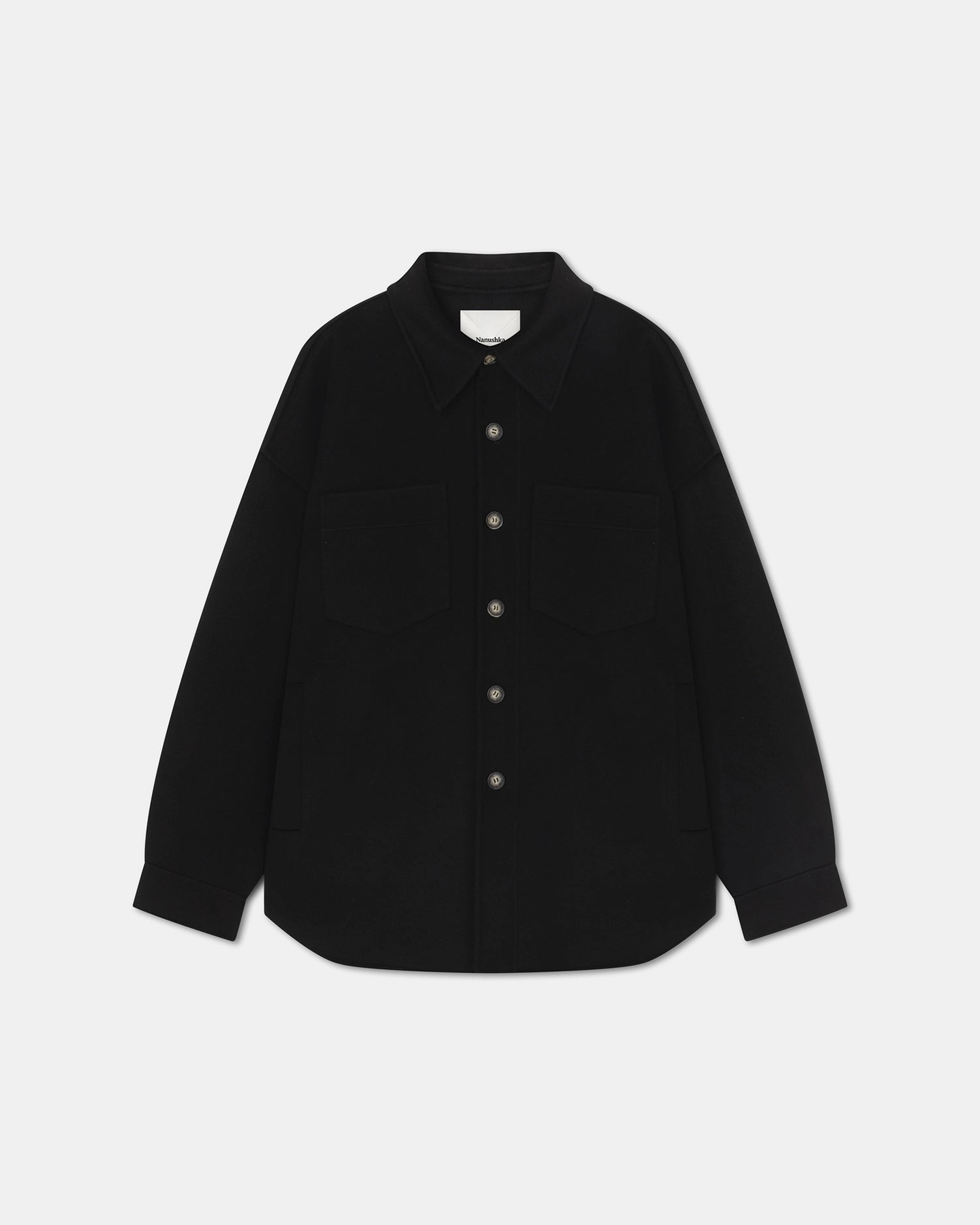 Martin - Double Wool And Silk Blend Overshirt - Black Easter clothes for kids